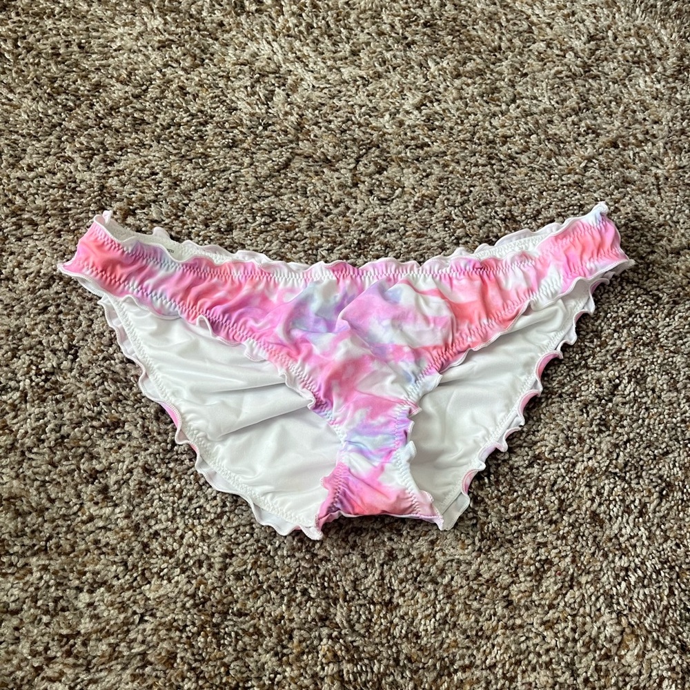 Victoria's Secret Pink and White Bikini Bottoms